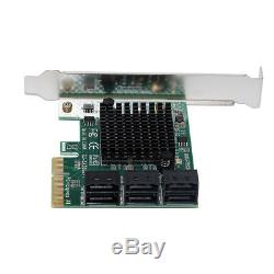 PCIe 4x to SATA3.0 6Port Hub Adapter Controller Disk Expansion Mining Card