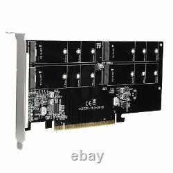 PCIe NVMe M. 2 SSD To PCIe3.0 X16 4Bay Extender Converter Adapter Expansion Card
