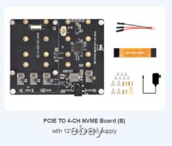 PCIe To 4-Ch M. 2 Adapter Board for Raspberry Pi 5 For NVMe Protocol M. 2 M KEY