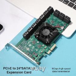 PCIe to SATA 3.0 24/ 20/ 16/ 12/ 10 Port Expansion Card Controller Card Adapter