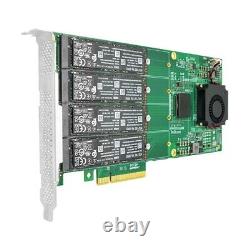 PCIe x8 to 4 Port M. 2 M Key NVMe SSD Adapter with PLX 8725 Support 22110mm