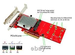 PEXM2-130 Dual M. 2 PCIe NVMe SSD Adapter Card PCI Express 3.0 x8 / x16 Supp