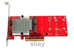 PEXM2-130 Dual M. 2 PCIe NVMe SSD Adapter Card PCI Express 3.0 x8 / x16 Supp