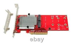 PEXM2-130 Dual M. 2 PCIe NVMe SSD Adapter Card PCI Express 3.0 x8 / x16 Supp