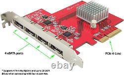 PEX-SA134 4-Port Esata III 6Gbps PCI Express Four Lanes Host Adapter Card AHCI