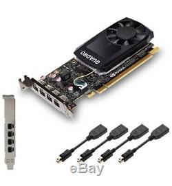 PNY Quadro P1000 4GB PCIe Graphics Card Low Profile & Full & 4 DP Adapters Inc