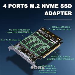 Pcie 4.0 4-Bay M. 2 Nvme SSD RAID Adapter Card WithHeatsink