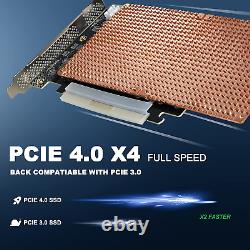 Pcie 4.0 4-Bay M. 2 Nvme SSD RAID Adapter Card WithHeatsink