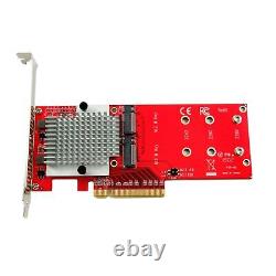 Pexm2-130 Dual Pcie Nvme M. 2 Ssd Adapter Card Pci Express 3.0 X8 Card Suppor