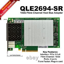 QLogic QLE2694-SR 16Gb Quad Port FC PCIe Gen3 x16 HBA Card High Performance