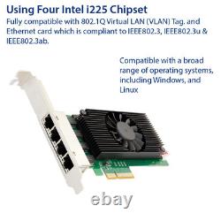 Quad 2.5 Gigabit Ethernet PCI-E Network Expansion Card RJ45 LAN Adapter Low P
