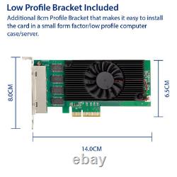 Quad 2.5 Gigabit Ethernet PCI-E Network Expansion Card RJ45 LAN Adapter Low P