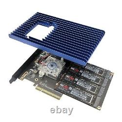 Quad PCIe NVMe M. 2 SSD Adapter Card-PCI with Aluminum Housing Express 3.0 x8
