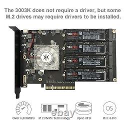 Quad PCIe NVMe M. 2 SSD Adapter Card-PCI with Aluminum Housing Express 3.0 x8