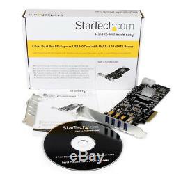 StarTech. Com 4 Port PCI Express (PCIe) SuperSpeed USB 3.0 Card Adapter with 2 Dedi