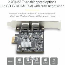 StarTech.com 2-Port 2.5GBase-T Ethernet Network Adapter Card PCIe 2.0 x2