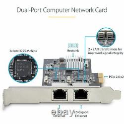 StarTech.com 2-Port 2.5GBase-T Ethernet Network Adapter Card PCIe 2.0 x2