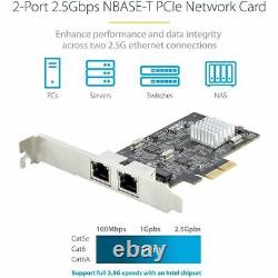 StarTech.com 2-Port 2.5GBase-T Ethernet Network Adapter Card PCIe 2.0 x2