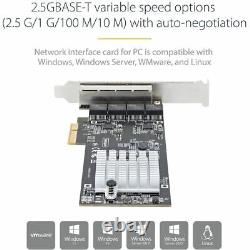 StarTech.com 4-Port 2.5GBase-T Ethernet Network Adapter Card PCIe 2.0 x4