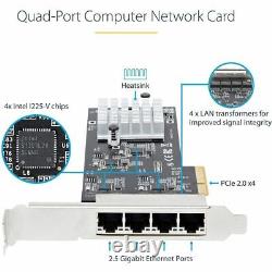 StarTech.com 4-Port 2.5GBase-T Ethernet Network Adapter Card PCIe 2.0 x4