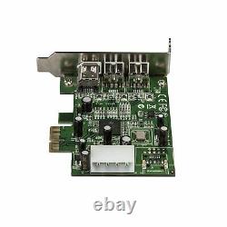 Star Tech 3-Port 2B 1A Low Profile PCI Express FireWire Adapter Expansion Card