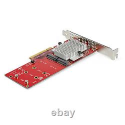 Startech Dual M. 2 PCIe SSD Adapter Card x8 / x16 Dual NVMe AHCI M. 2 SSD to PCIE