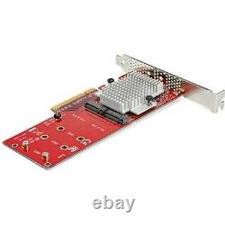 Startech Dual M. 2 PCIe SSD Adapter Card x8 / x16 Dual NVMe or AHCI M. 2 SSD to