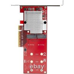 Startech Dual M. 2 PCIe SSD Adapter Card x8 / x16 Dual NVMe or AHCI M. 2 SSD to