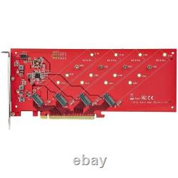 Startech Quad M. 2 PCIe Adapter Card, x16 Quad NVMe or AHCI M. 2 SSD to PCI Expres