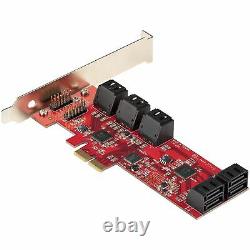 Startech SATA PCIe Card, 10 Port PCIe SATA Expansion Card, 6Gbps SATA Adapter, 1