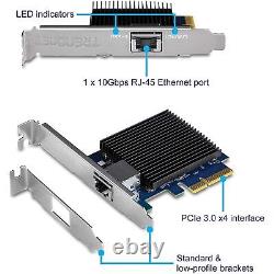 TRENDnet 10 Gigabit PCIe Network Adapter, Converts A PCIe Slot Into A 10G Ethe