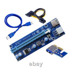 US 6-24X PCI-E 6pin 1x to 16x Riser Board GPU Extender Card Adapter USB 3.0