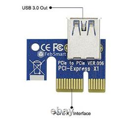 US 6-24X PCI-E 6pin 1x to 16x Riser Board GPU Extender Card Adapter USB 3.0