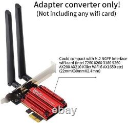 Wireless M. 2 WiFi Bluetooth Network Card to PCIe X1 WiFi Adapter for AX200 AX210