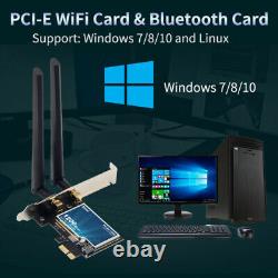 100pcs Carte WiFi AC1200 PCIE 2.4G/5G 802.11ac BT 4.0 Adaptateur Réseau pour Windows