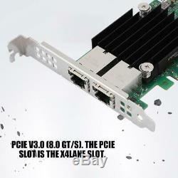 2 Ports Rj45 10gbe X550-t2 Pci-e X8 Ethernet Convergé Adaptateur Lan Carte Réseau