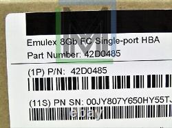 42d0485 00jy807 Lpe12000 Lenovo Emulex 8gb Fc 1-port Pcie Adapter Card 10pcs
