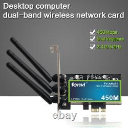 450mbps Pc De Bureau Pci-e Wireless Card Adaptateur Wifi Double Bande Pour Intel 4965agn