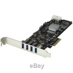 4 Ports Pci Express (pcie) Superspeed ​​carte Adaptateur Usb 3.0 Avec 4 5gbp Dédié