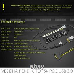 8x Ethereum Pci-e 1x À 16x Carte D'adaptateur Usb3.0 Gpu Riser Ver 009 Veddha