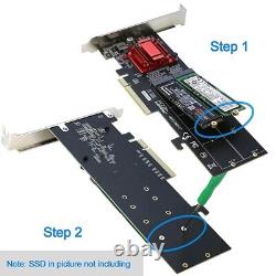 Adaptateur PCIe 3XDual NVMe, SSD NVMe M.2 vers carte PCI-E 3.1 X8/X16 Support M.2 (M6)