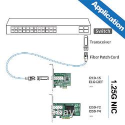 Adaptateur de serveur Gigabit Ethernet Quad SFP vers PCIe x4 pour Intel I350F4BLK I350-F4