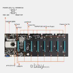 Btc-s37 Pro Mining Carte Mère 8 Pcie 16x Carte Graphique Sodimm Ddr3 Sata3.0 Adaptateur