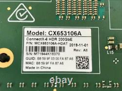 Carte D'adaptateur Nvidia Mcx653106a-hdat-sp Connectx-6 Vpi Hdr/200gbe Pcie 4.0 X16