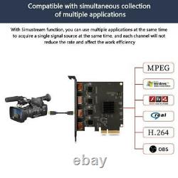 Carte De Capture Vidéo Pcie Compatible Hdmi Acasis 4 Canaux 1080p 60fps Adaptateur