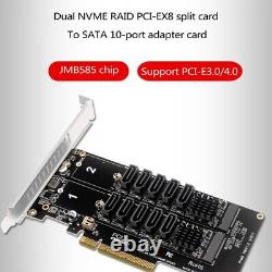 Carte PCI-E à double fente PCI-E vers NVME pour 2 SSD en adaptateur de tableau