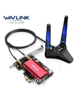 Carte WiFi Wavlink AX5400 PCIe Adaptateur Réseau WiFi 6E BT5.3 Tri-Bande