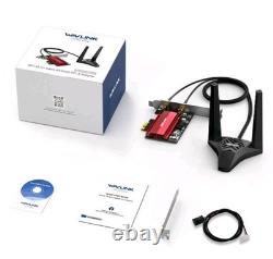 Carte WiFi Wavlink AX5400 PCIe Adaptateur Réseau WiFi 6E BT5.3 Tri-Bande