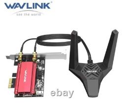Carte WiFi Wavlink AX5400 PCIe Adaptateur Réseau WiFi 6E BT5.3 Tri-Bande