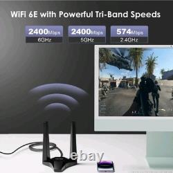 Carte WiFi Wavlink AX5400 PCIe Adaptateur Réseau WiFi 6E BT5.3 Tri-Bande